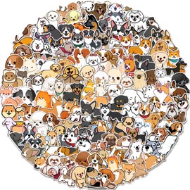 200 PCS Cute Dog Stickers, Puppy Stickers Waterproof Vinyl Gifts for Laptop Guitar Water Bottle Luggage Bike Teens Adults Kids Boys Girls Birthday Party Supplies Decoration