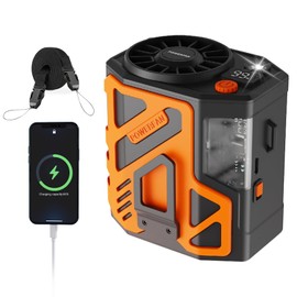 houscly Portable Waist Fan Personal 10000mAh 10 Speeds Shirt Belt Fan Clip On Cooling Wearable Air Conditioner Cool Body Blow Cold Device Rechargeable Pocket Ourdoor Mini Men Pants Workers Traveling