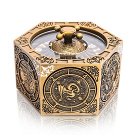 DND - Juego de dados giratorios 8 en 1, dados hexagonales de metal con hilador D20, dados únicos de juego de rol de fantasía con parte superior giratoria, perfectos para mazmorras y dragones, regalo D