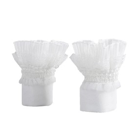 CENZICOM Women Gilrs Lace Floral Layered Cuff Stretch Bracelet False Sleeves Wrist Cuffs (White)