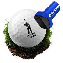HODL 21 Ball Badge Golf Ball Stamp - Self-Inking Marker for Identifying Balls - Durable Design - Stocking Stuffer Holiday Gift - Golfer Equipment:_He Shoots He Scores
