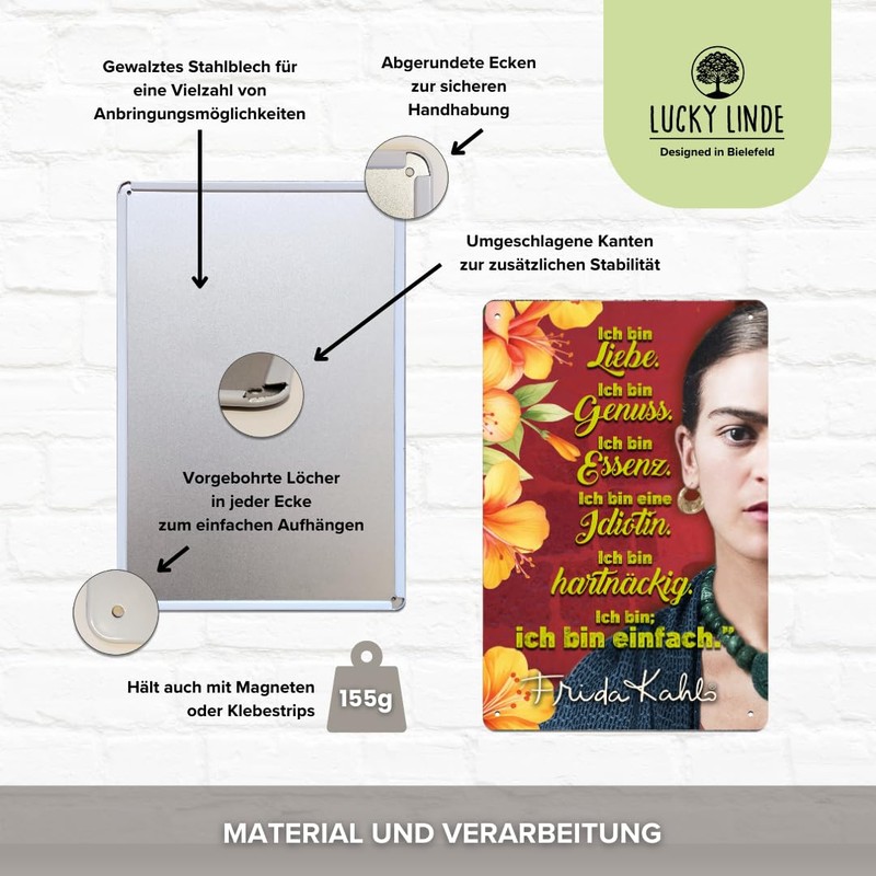 30 x 20 cm Art Tin Sign Suitable for Frida