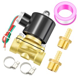 Tailonz Pneumatic 1/2 Inch NPT 12V/24V/110V/220V Brass Electric Solenoid Valve 2W160-15 Normally Closed Water, Air, Diesel