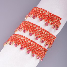 Rytenz 1 Yard Tassel Rhinestone Fringe Trim, Crystal Close Chain Applique for DIY Decoration Sewing Crafts Wedding Bridal Party Clothing Accessories