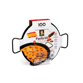 Carmencita. Meat & Chorizo Paella Kit. Includes enameled pan. 265g (9.35oz). 2 servings.