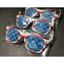 Way To Celebrate Lot of 3 WAY TO CELEBRATE Patriotic USA Sunglasses Stars & Stripes Age 14+