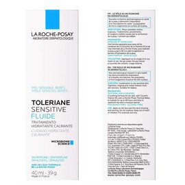 La Roche-Posay Toleriane Sensitive Fluide Protective Moisturizer, Oil-Free, 1.35 Fl Oz