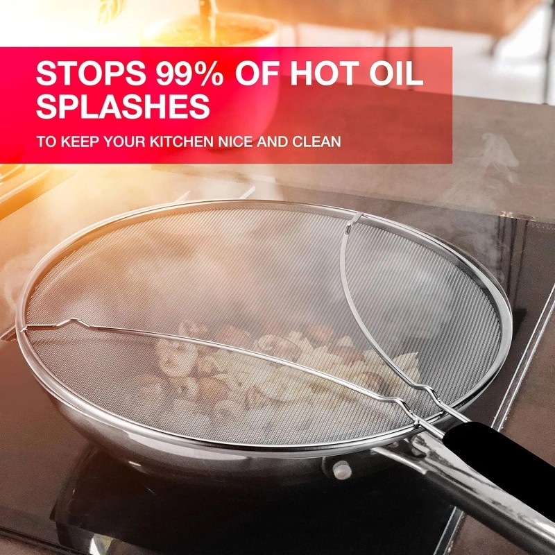 Mueller Austria 13 Inch Grip Splatter Screen For Frying Pan