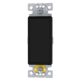 Square D by Schneider Electric X-Series 3 Way Rocker Light Switch, Single Pole Light Switch, Modular Design for Easy Color Upgrades, 1 Gang, 15 Amp, 120/277V, UL Listed, Black (SQR14131BK)