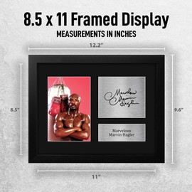 HWC Trading Marvelous Marvin Hagler Boxing Framed Gifts Printed Signed Autograph Picture for Boxer Memorabilia Fans - US Letter Size