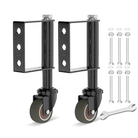Lygoeege 2Packs Silent Gate Wheel 2inch for Wooden Gate, 100-200lbs Capacity, Spring-Loaded Absorbing TPR Rubber Tire Suitable for Interior Doors with Screws & Screwdriver