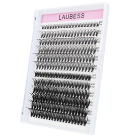 Eyelash Clusters LAUBESS Lash Clusters Individual Lashes Cluster Eyelash Extensions DIY at Home Waterproof Cluster Lashes (20D/40D-D-Mix9-16)