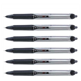 Pilot Hi-Tecpoint V5 RT Retractable Rollerball Pen 0.3 mm Line Black, Pack of 6