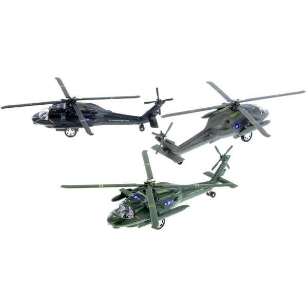 Playmaker Toys U.S. Army Sikorsky UH-60 Black Hawk Helicopter 10" Die Cast Metal Model Toy (Colors May Very)