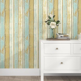 EPPKILY Blue Wood Contact Paper Peel and Stick Wood Grain Wallpaper Peel and Stick Countertops Waterproof Contact Paper for Kitchen Cabinet Vinyl Wrap Table Counter Vintage Wall Paper 15.7"×78.7"