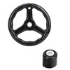 200*18mm Black Anti slip Bakelite 3 Spoked Lathe Handwheel with