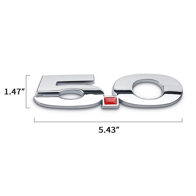 Performance 2 Silver 5.0 Emblem Mustang GT Right Left Fender