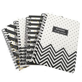 4 Pack A6 Spiral Notebook Journal,Wirebound Ruled Sketch Book Notepad Diary Memo Planner,A6 Size(5.7X4.1") & 80 Sheets (Stripe)