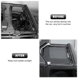 RT-TCZ - La cubierta frontal de malla proporciona protección solar UV para el techo para Jeep Wrangler JL JLU y Gladiator JT 2018-2024 (negro)