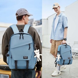 Caoroky knight College School Bag for Men Women Laptop Backpack 15.6 Inch Anti Theft Travel Daypack Large Elementary Middle High Bookbags for Teens Girls Boys Students-Medium,Grey