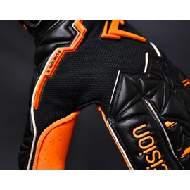 Precision Fusion X Pro Surround Quartz Wider Hand Professional Football Junior Goalkeeper Gloves, Black, 6