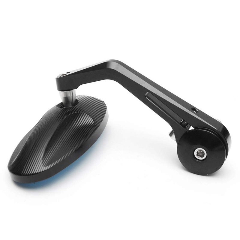 Domary 2Pcs CNC Motorcycle Bar End Black Rearview Side Mirrors