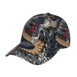 Red Chinese Dragon Baseball Hat Outdoor Adjustable Hat Sun Protection Sports Hats for Women Men