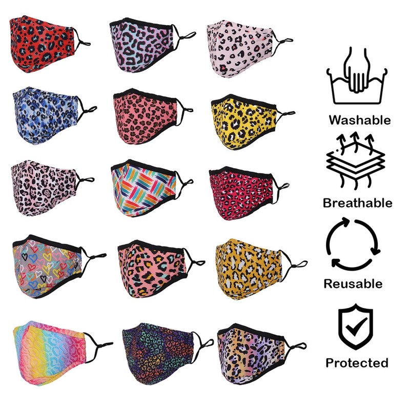 Washable Reusable 3 Layers Cotton Cloth - Mix Colours -