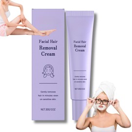 Facial Hair Removal Cream for Women & Men,Gentle & Painless Upper Lip & Face Hair Remover,Moisturizing Soothing Depilatory Cream for Sensitive Skin,Quickly Removes Hair from Upper Lip, Chin & Cheeks