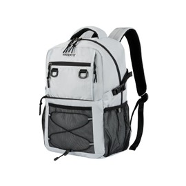 WATERFLY Travel Hiking Casual Backpack: Woman Man Everyday Commuter Outdoor City Daypack College Bookbag with Compartment - 22L Weekender Day Back Pack Carry on Airplane Flight Approved, Light Gray