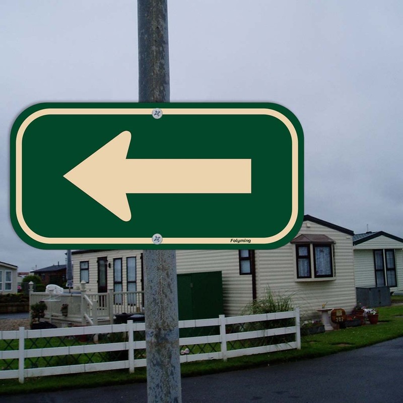 2 Pack Left Arrow Signs 12 x 6 Inches Arrow