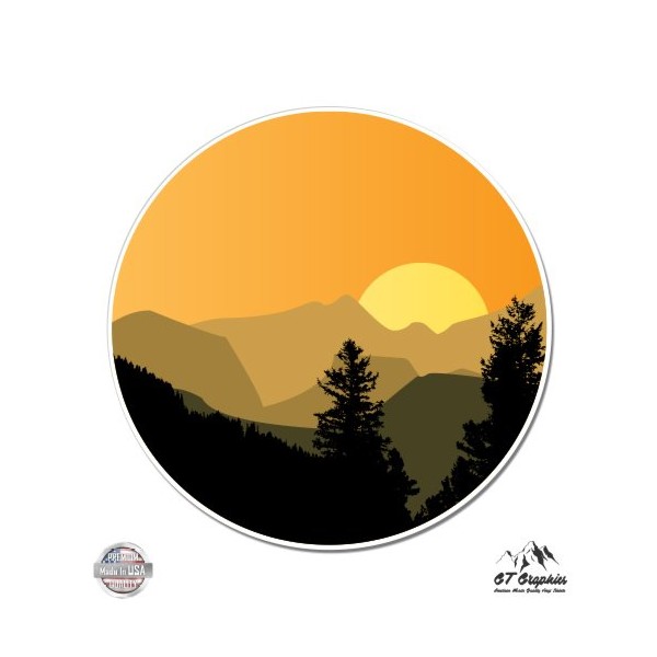 GT Graphics Sunset in The Mountains - 5" Vinyl Sticker