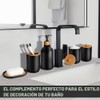 Juego de 5 accesorios de baño negros mate, dispensador de