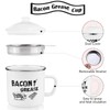 1.5L Bacon Grease Container with Strainer, 46oz Large Enamel Rustic