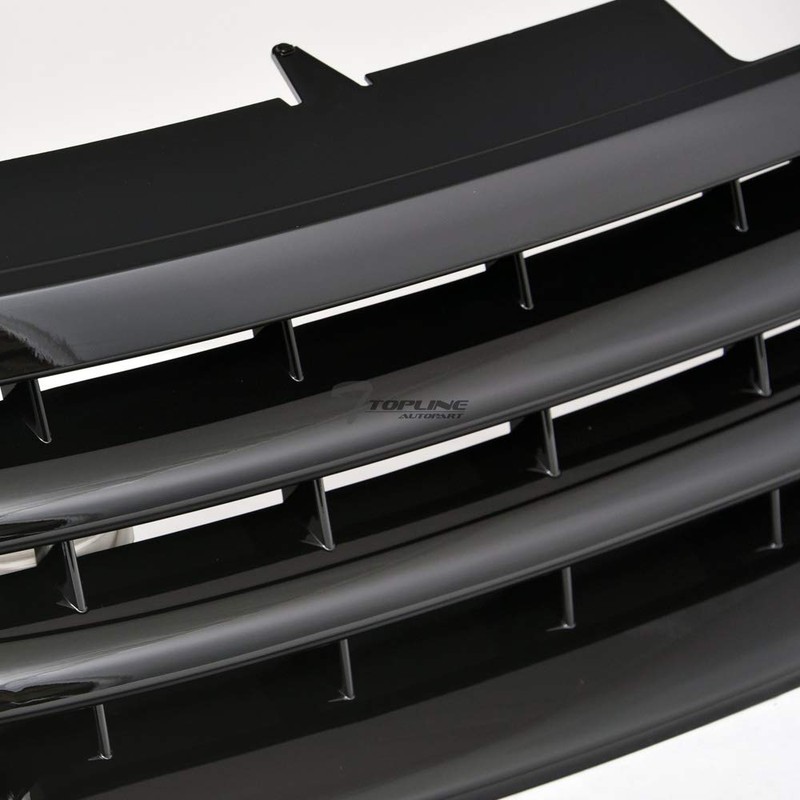 Glossy Black Horizontal Front Hood Bumper Grill Grille Guard ABS