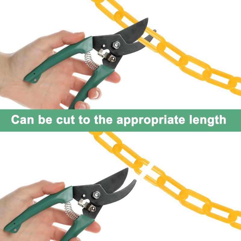 M METERXITY Plastic Barriers Chain, 10Ft Length Black Yellow Plastic