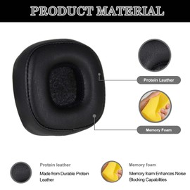 Aiivioll Major IV Ear Pads, Compatible with Marshall Major IV Wireless headphones, Replacement Ear Pads Made of Soft Protein Leather and Memory Foam (Black)