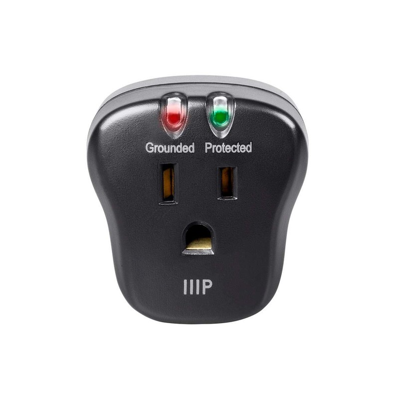 Monoprice 115877 1 Outlet Portable Mini Power Surge Protector Wall