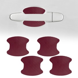 QZTYTY 4PCS Car Door Handle Cup Scratch Protector, Car Door Handle Sticker, Scratch Auto Door Protective Film, Car Accessories Car Door Handle Protective Films Universal for Cars (Wine red, 4PCS)