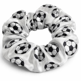 Soccer Scrunchie, Soccer Hair Accessories for Girls, Premium Velvet No Crease Soccer Hair Scrunchies Gift for Girls, Soccer Gift for Soccer Players and Teams
