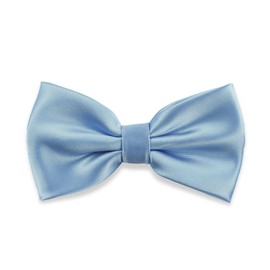 Massi Morino Men's Bow Tie Pre-Tied and Adjustable - Plain Suit Men's Bow Tie - Bow Tie with Large Choice of Colours, lightblue
