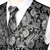 ZEROYAA Mens Classic 3pc Jacquard Paisley Vest Set Necktie Pocket
