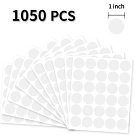 Yeachlaing 1 Inch Clear Transparent Round Waterproof Sticker,Envelope Tab Sealer and Retail Package Round Clear Seal Labels Self Adhesive Stickers,1050 Labels Per Bag