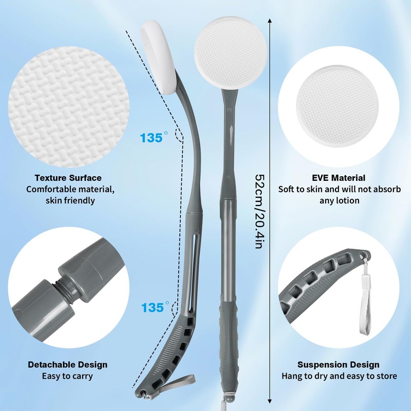 Lotion Applicator for Back, 20.5'' Replaceable Back Lotion Applicator, Easy