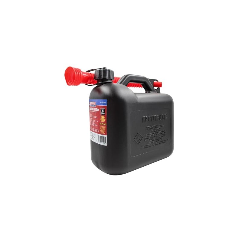 Faithfull 5 Litre Plastic Fuel Can - Black. Complies with: