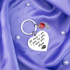 Mom Gifts Mother Of The Bride Gifts Unique Mom Keychain Jewelry Gifts For Mother Stepmother Mother In Law Meaningful All That I Am I Owe To You Keyring Mothers Day Birthday Gift For Mom
