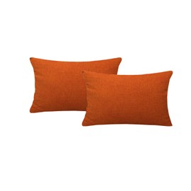 Decorative pillowcase Orange Waterproof Cushion Cover Square 40x60 cm , for Tent Park Resistant Scatter Garden Throw Pillow Case Outside Bench Patio Couch Balcony Sofa Living Room, 16"x24" Set of 2