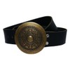 Wolfszeit Leather Belt with Viking Buckle – Black Cowhide Leather