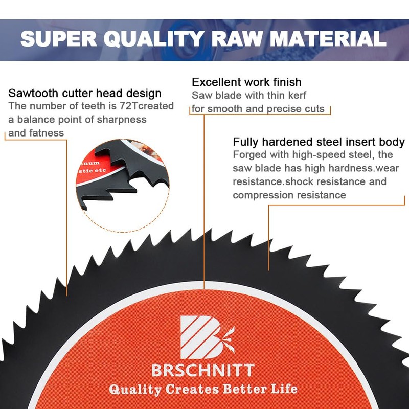 HSS Circular Saw Blade 3inch - BRSCHNITT 3pcs 72T 11.12-9.5mm