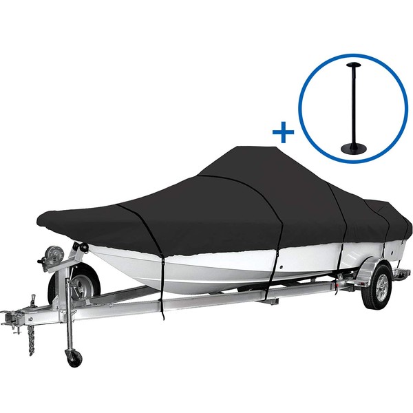 iCOVER Trailerable Boat Cover, 600D Heavy Duty Boat Cover Fits